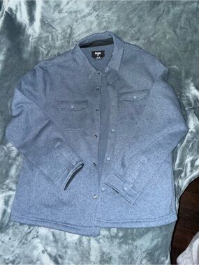Rhone- Men's Blue Wool-Blend Shacket size XL